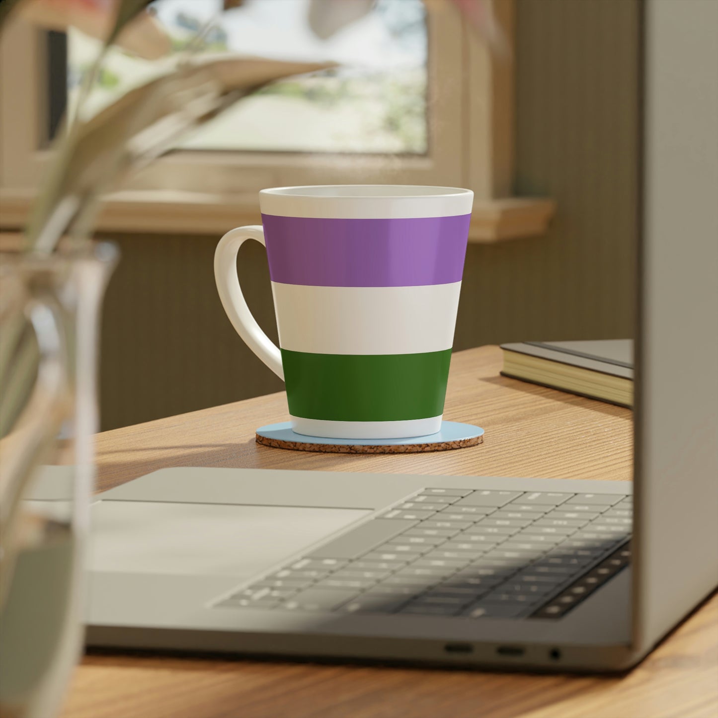 Genderqueer Pride Flag Latte Mug, 12oz