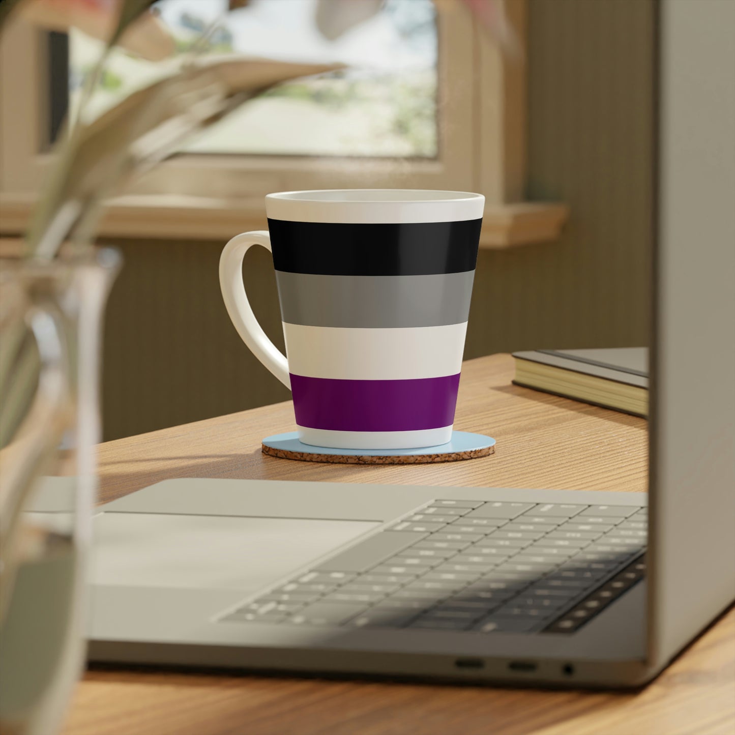 Asexual Pride Flag Latte Mug, 12oz