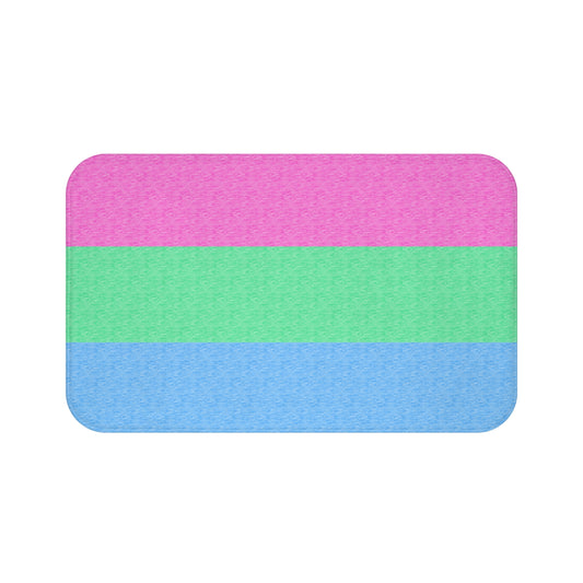 Polysexual Flag Bath Mat, pencil crayon colours