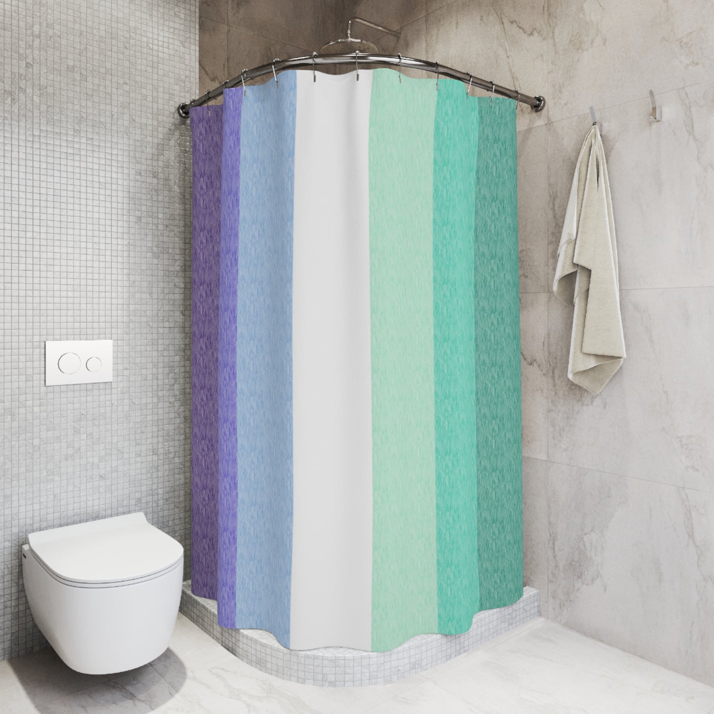MLM Flag Shower Curtain, pencil crayon colours