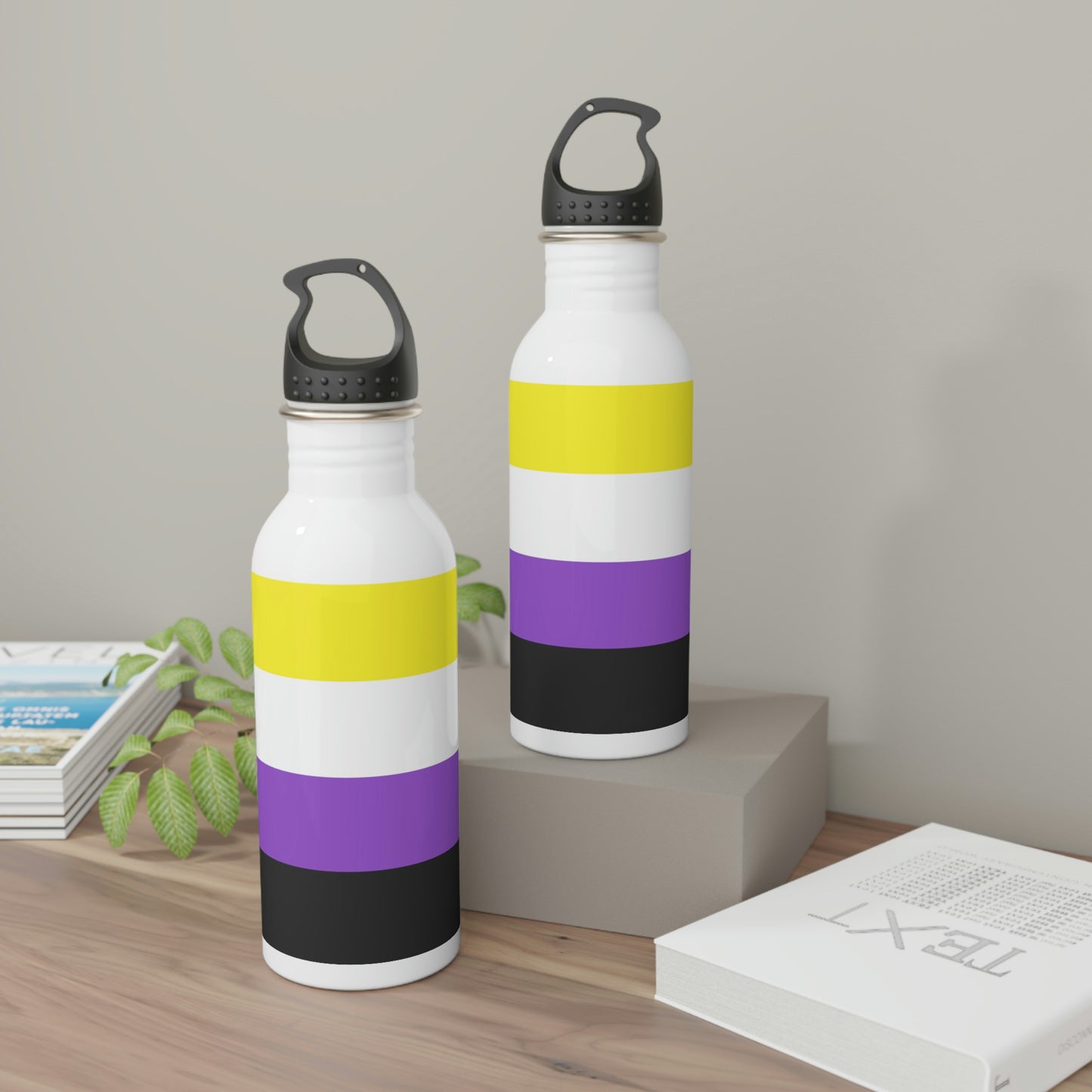 Non-Binary Pride Flag Stainless Steel Water Bottle