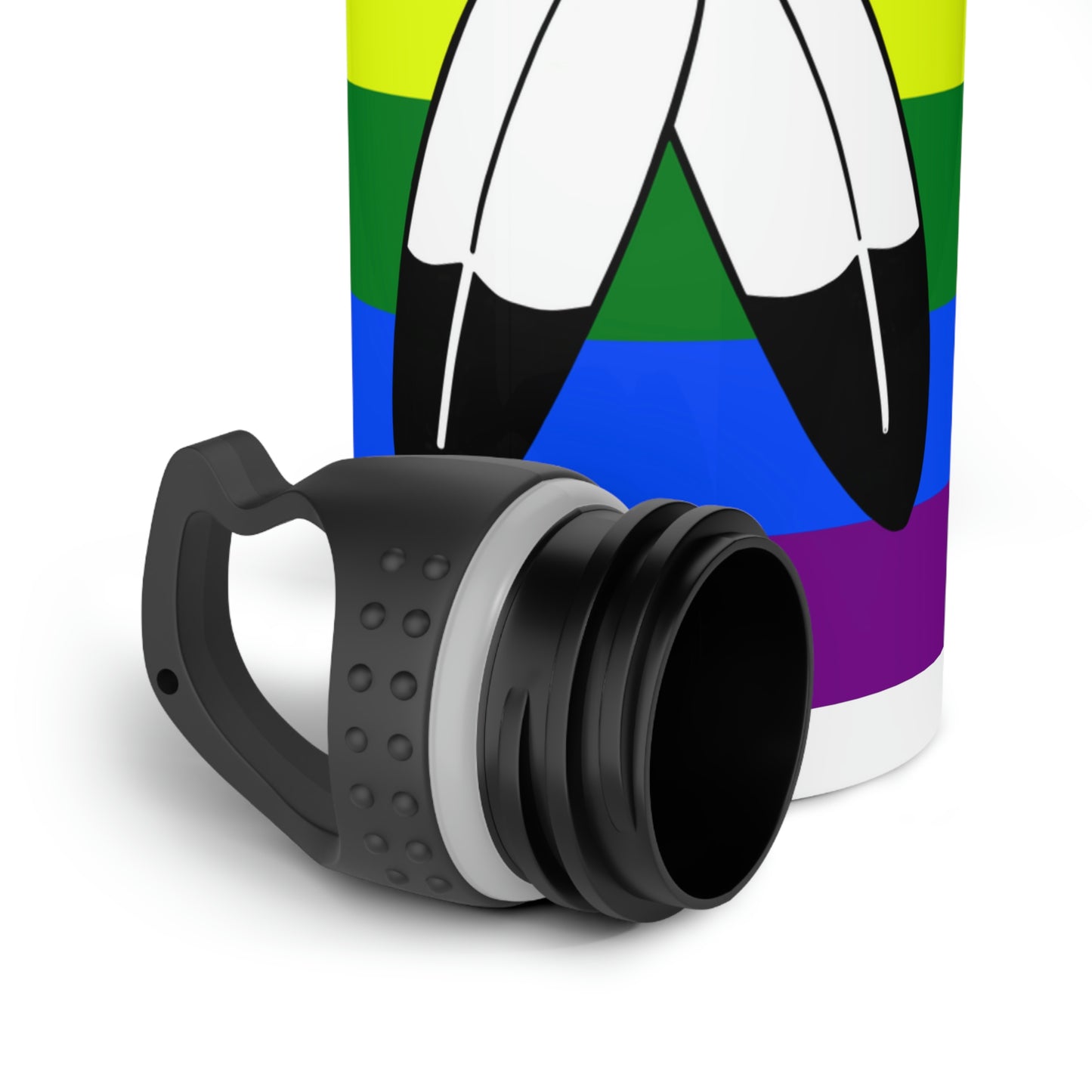 Two-Spirit Pride Flag Stainless Steel Water Bottle