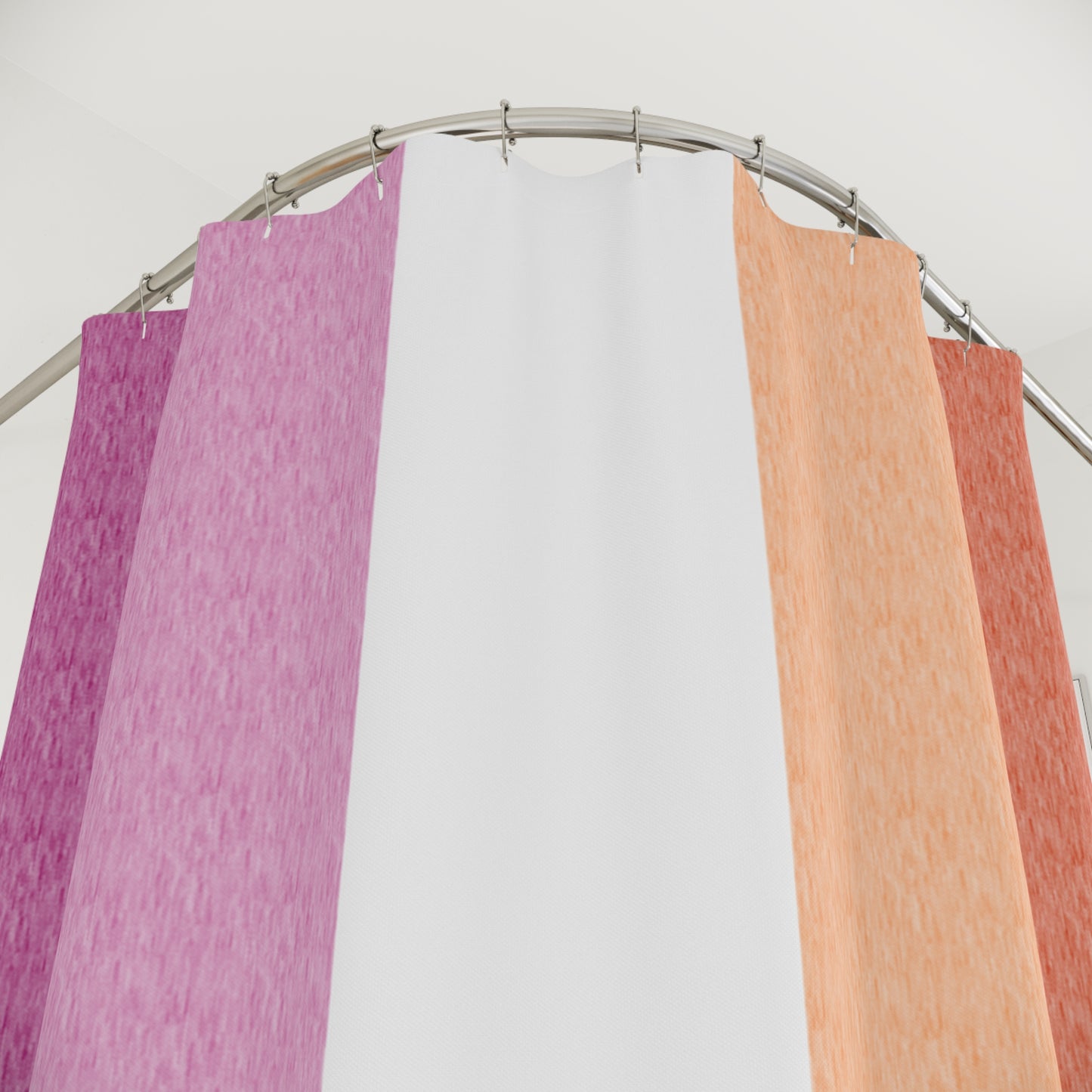 Lesbian Flag Shower Curtain, pencil crayon colours