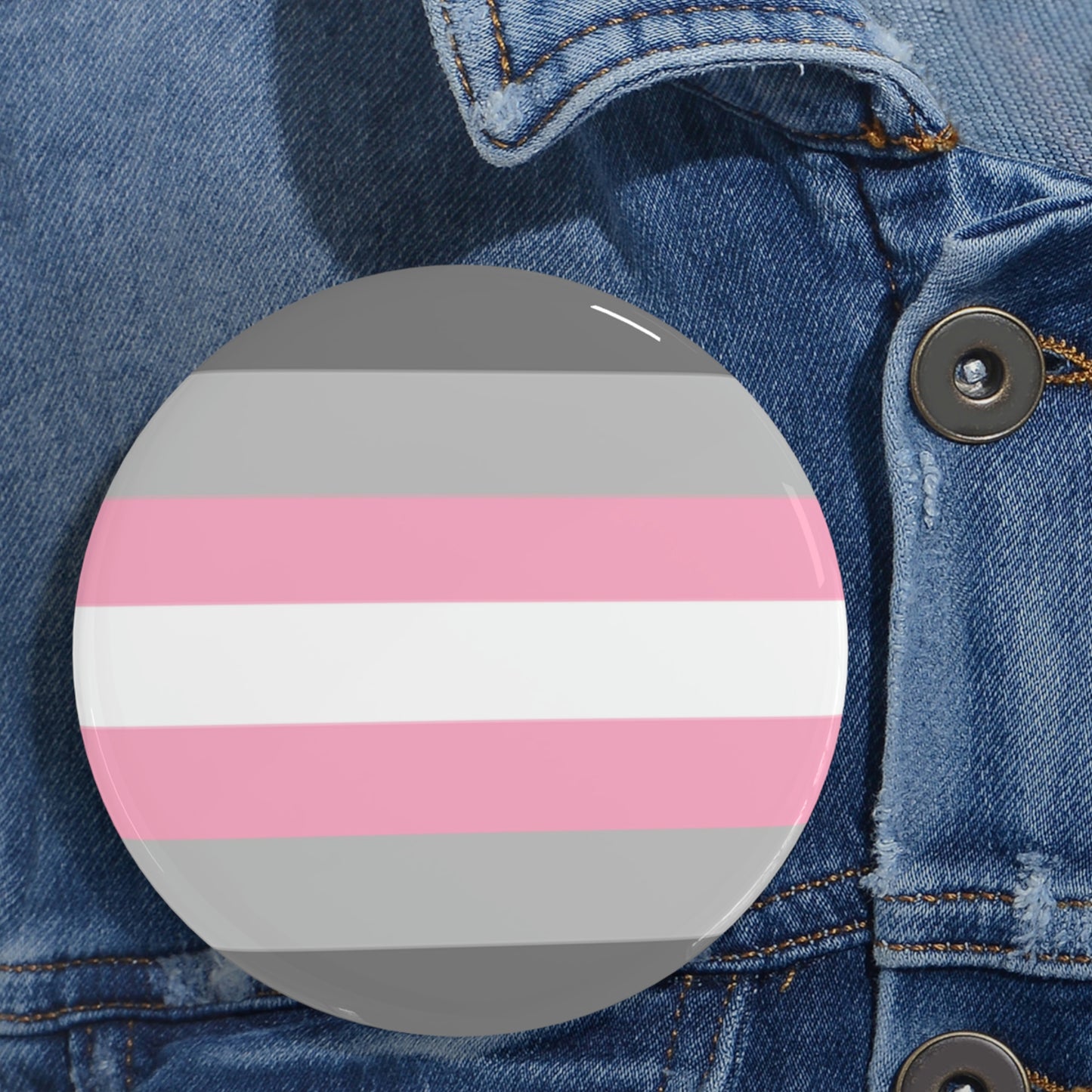 Demigirl Pride Flag Round Pins