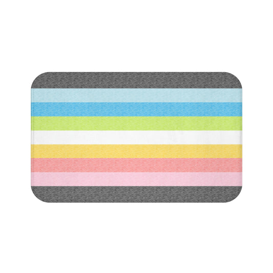 Queer Flag Bath Mat, pencil crayon colours