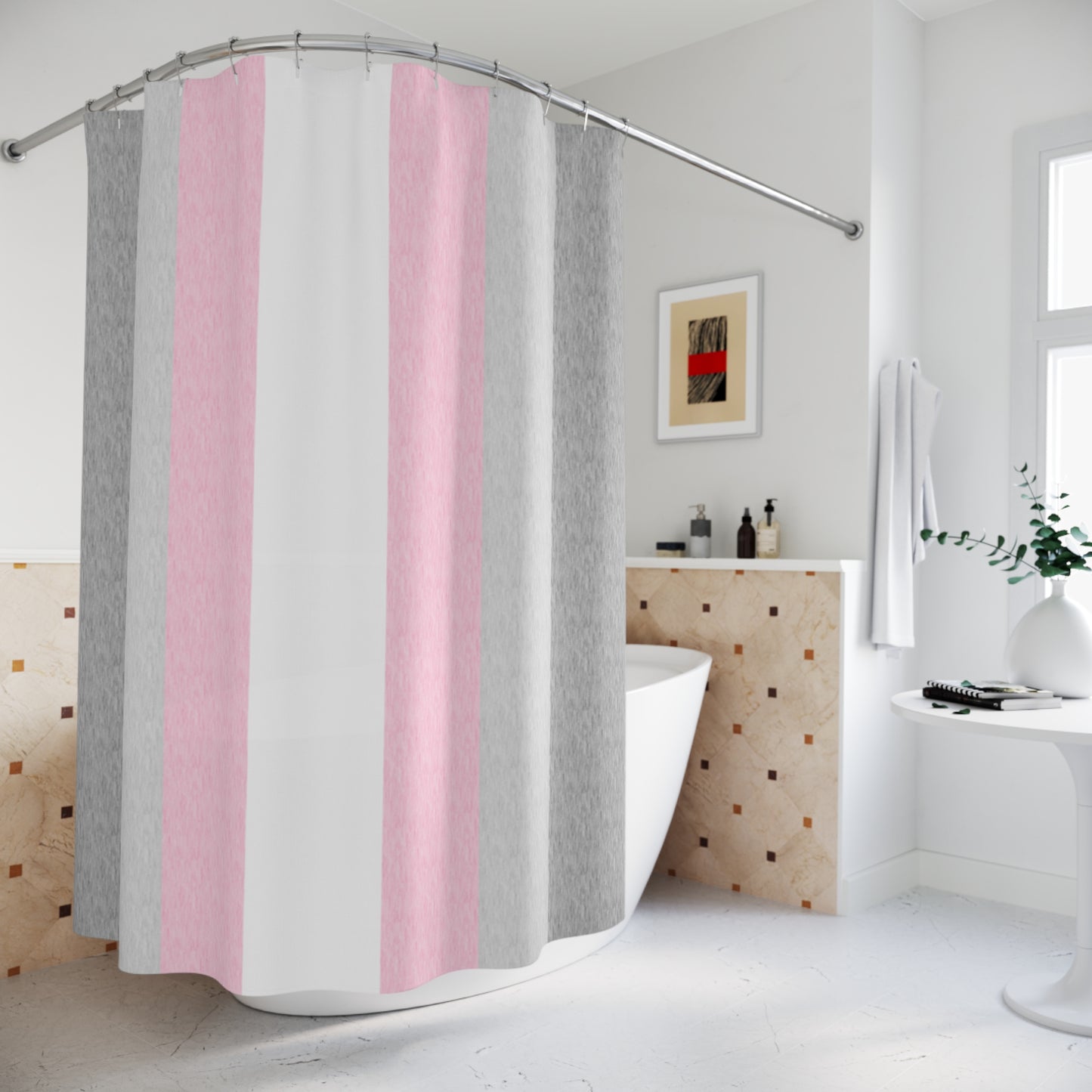 Demigirl Flag Shower Curtain, pencil crayon colours