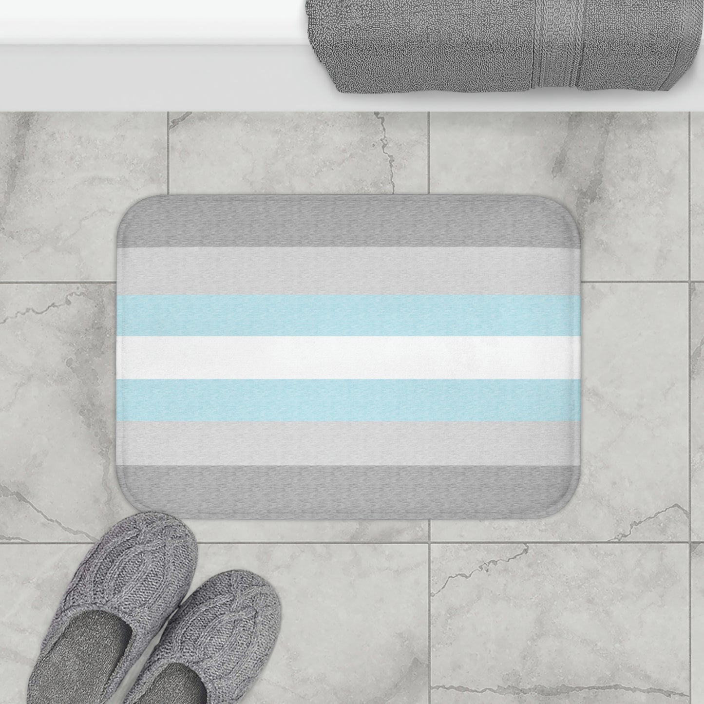 Demiboy Flag Bath Mat, pencil crayon colours