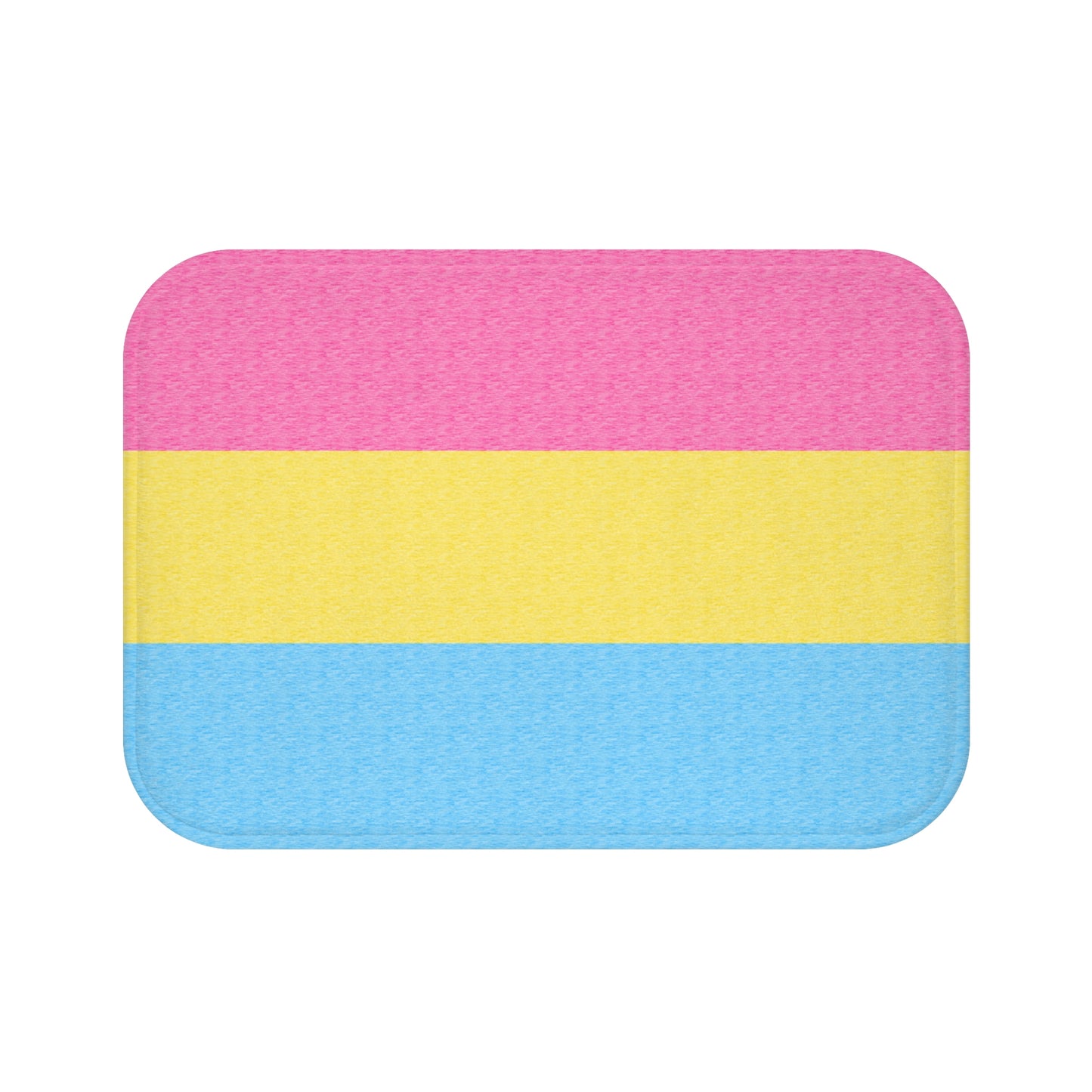 Pansexual Flag Bath Mat, pencil crayon colours