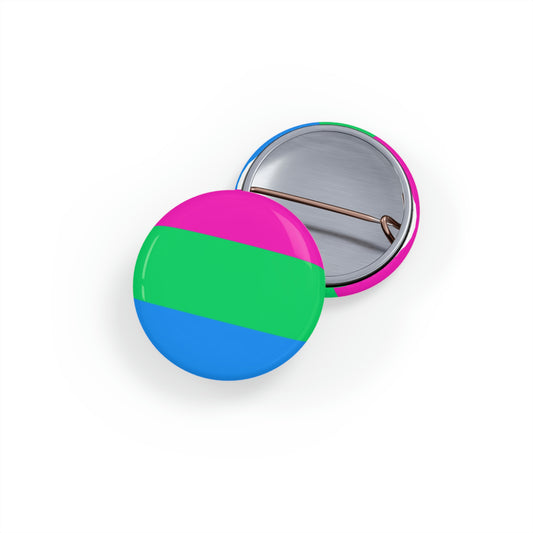Polysexual Pride Flag Round Pins