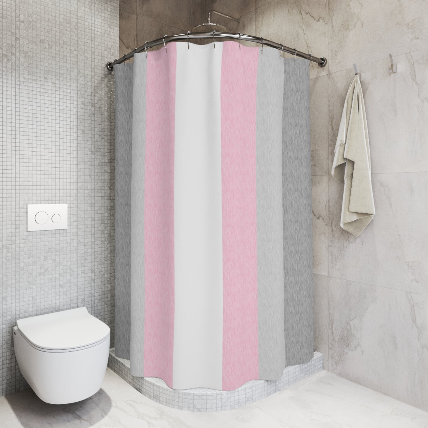 Demigirl Flag Shower Curtain, pencil crayon colours