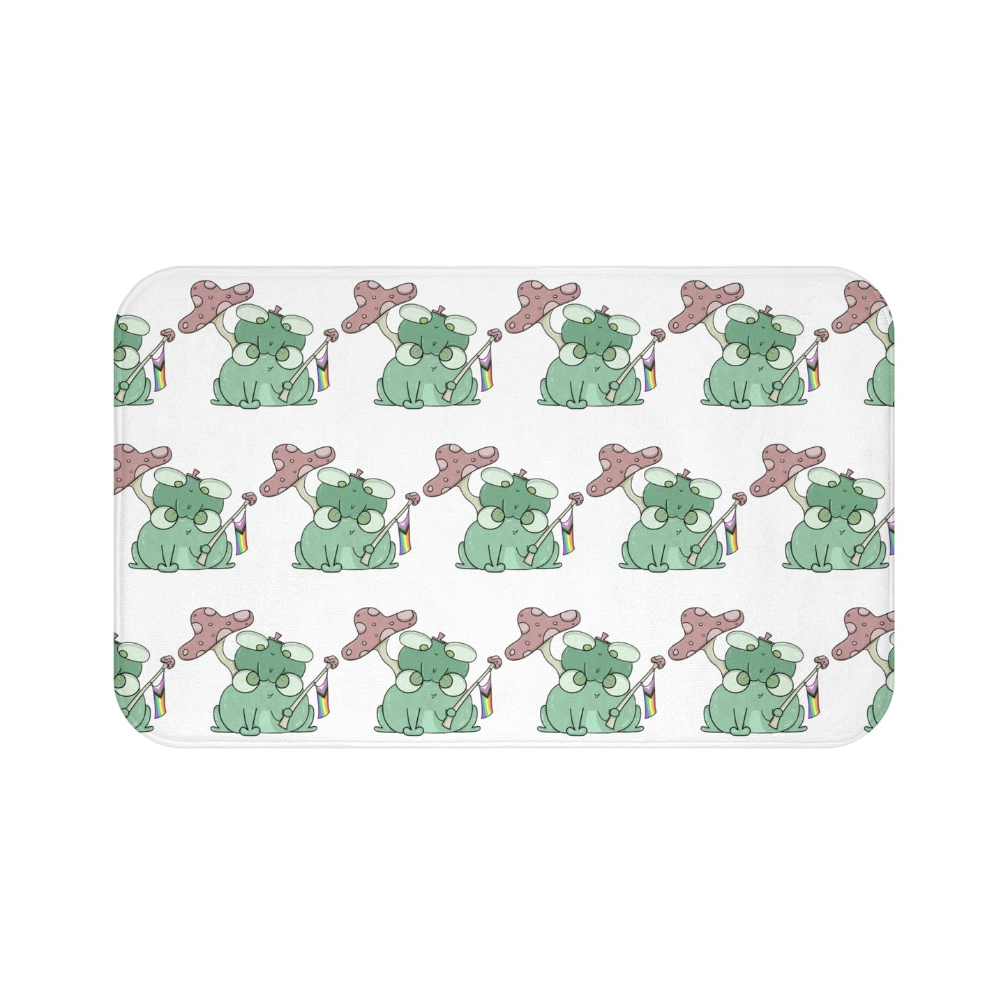 Pride Flag Frogs Bathmat