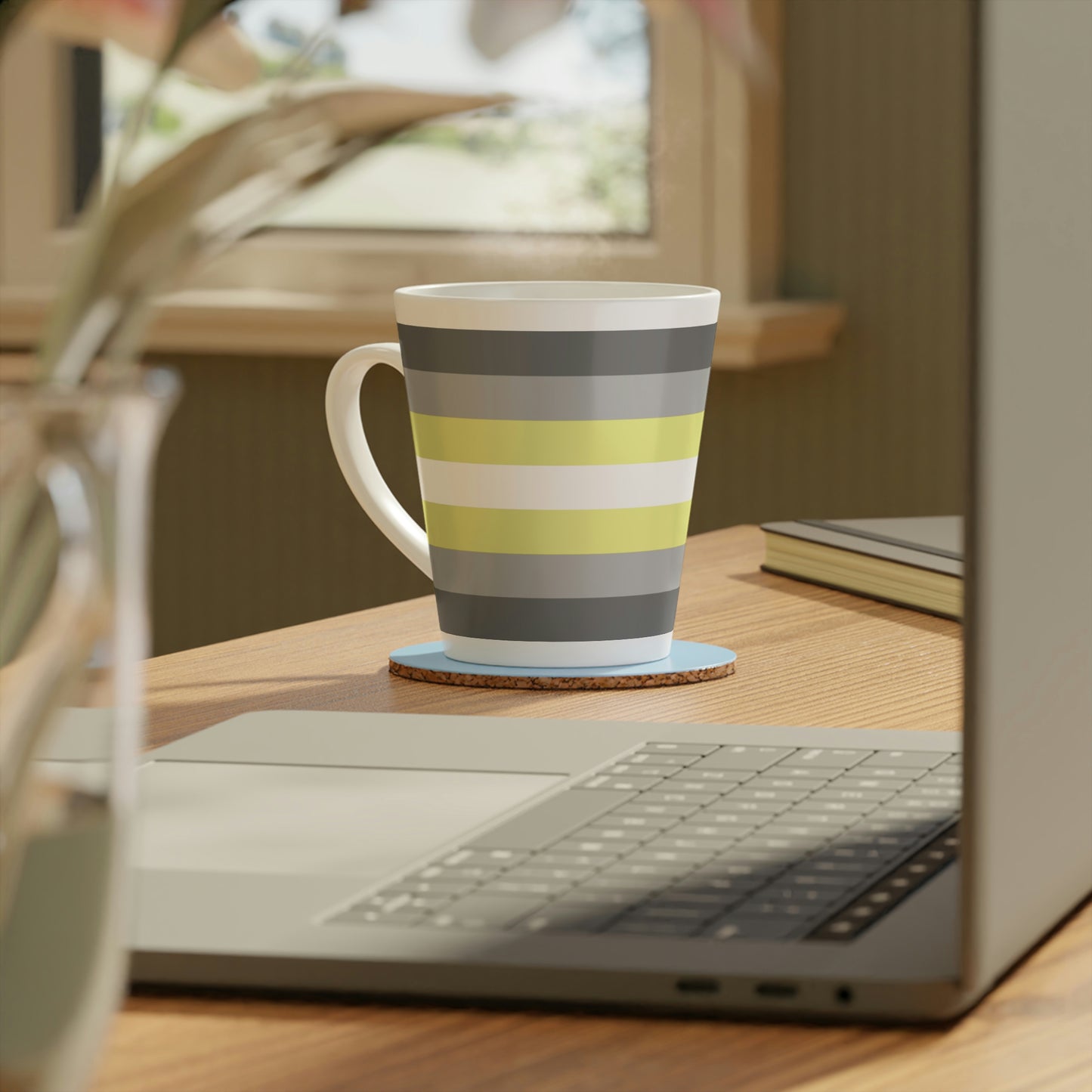 Demigender Pride Flag Latte Mug, 12oz