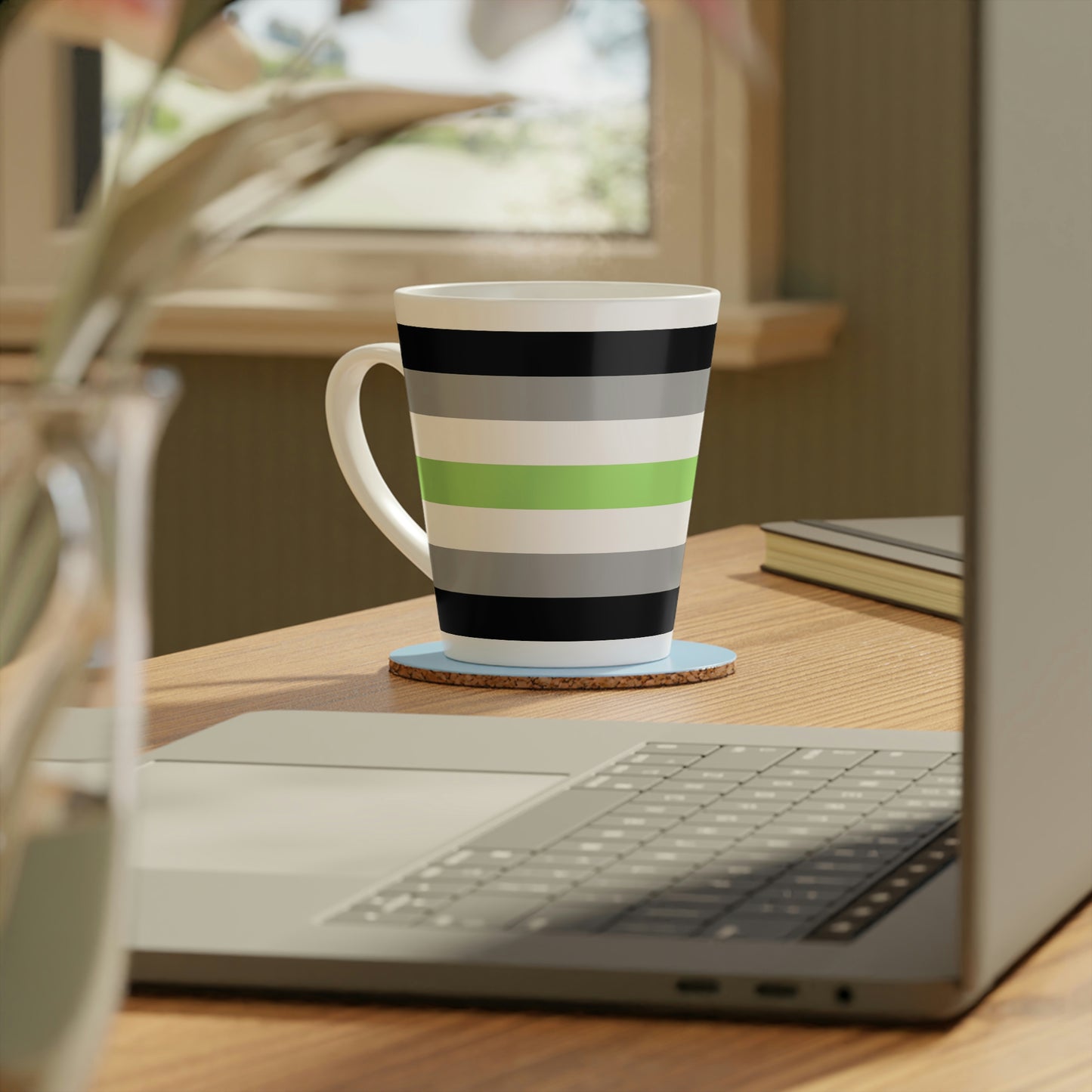 Agender Pride Flag Latte Mug, 12oz