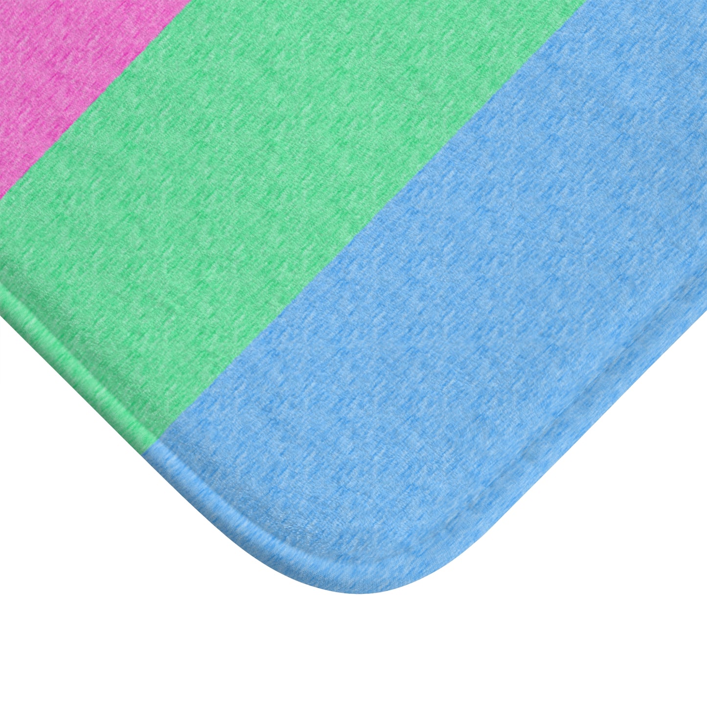 Polysexual Flag Bath Mat, pencil crayon colours