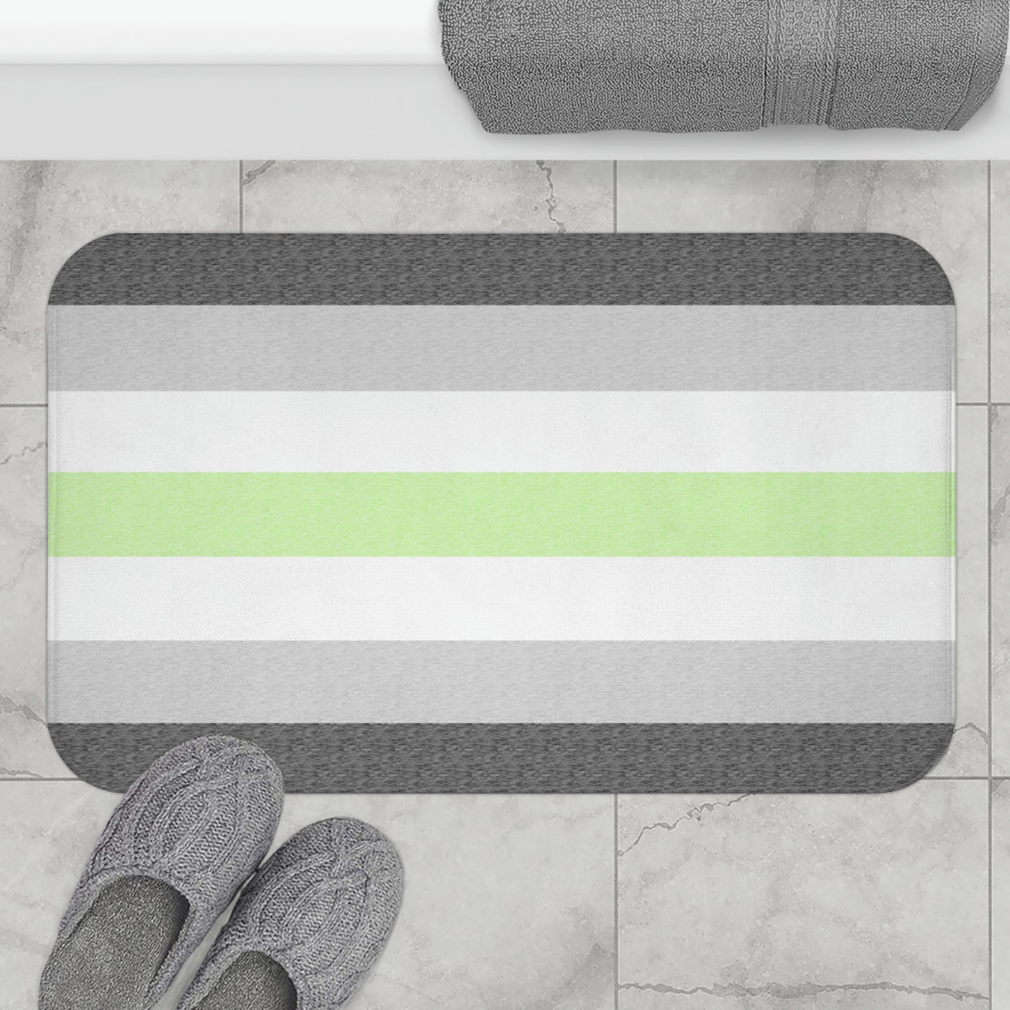 Agender Flag Bath Mat, pencil crayon colours