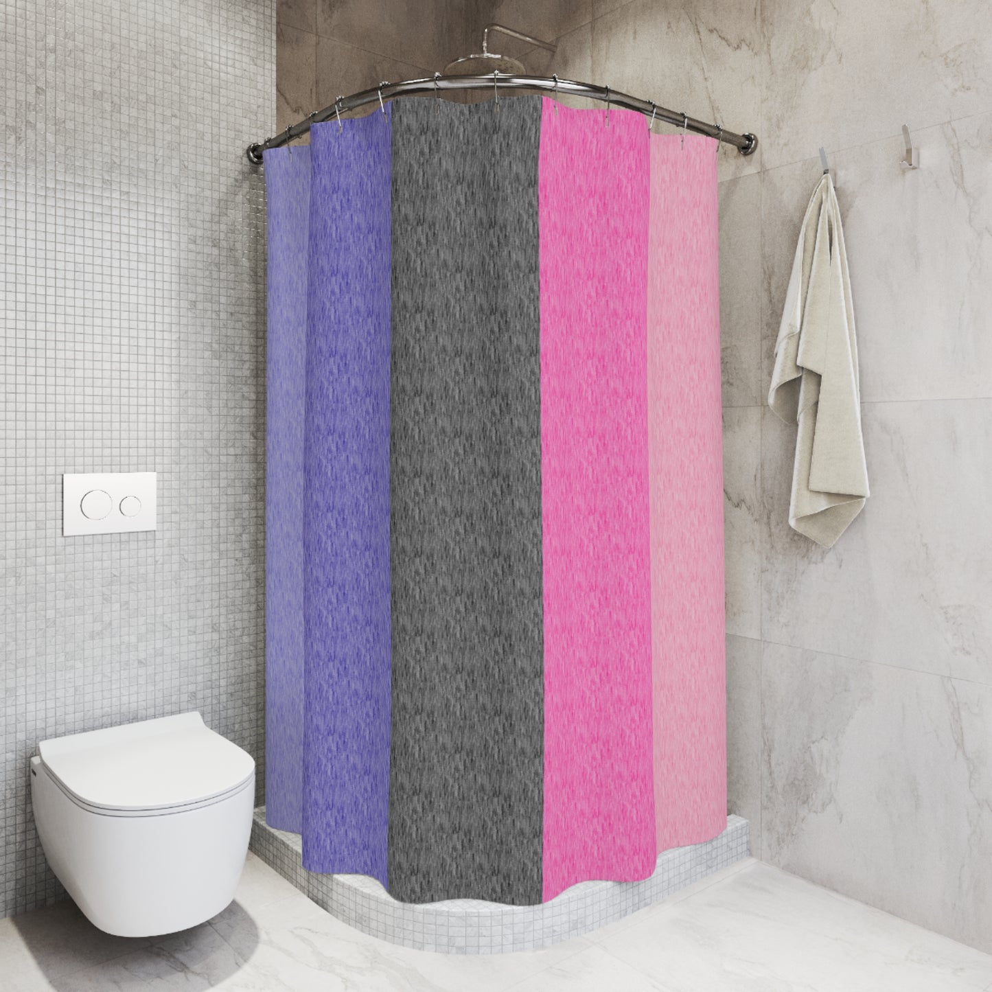 Omnisexual Flag Shower Curtain, pencil crayon colours