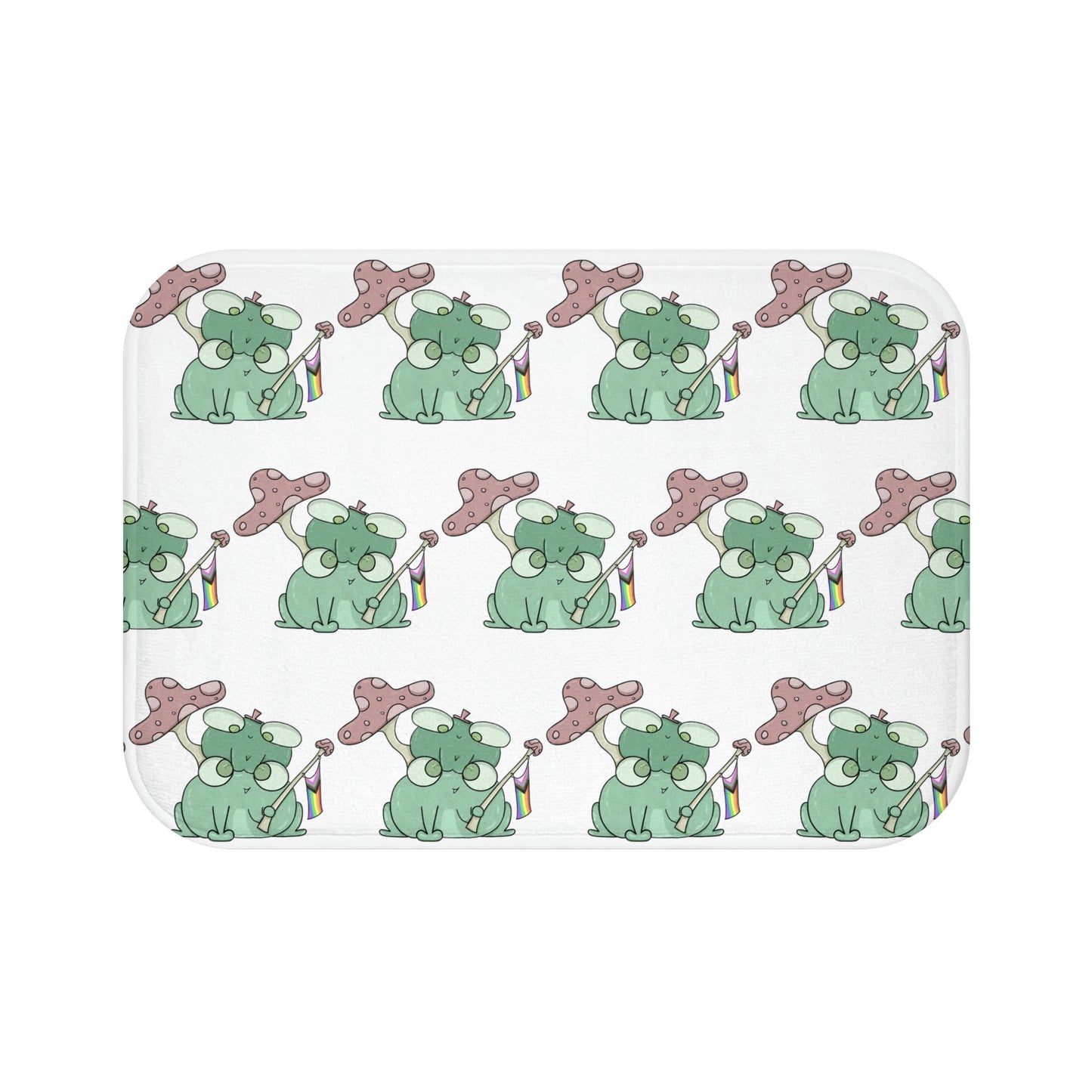 Pride Flag Frogs Bathmat