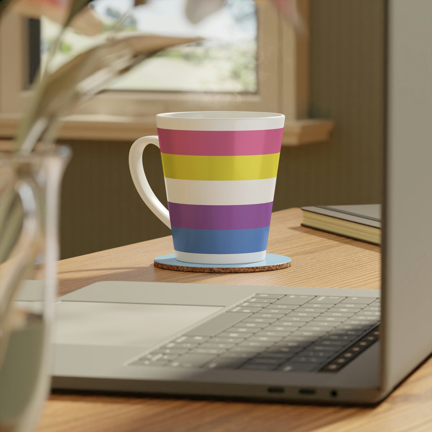 Bi-Gender Pride Flag Latte Mug, 12oz