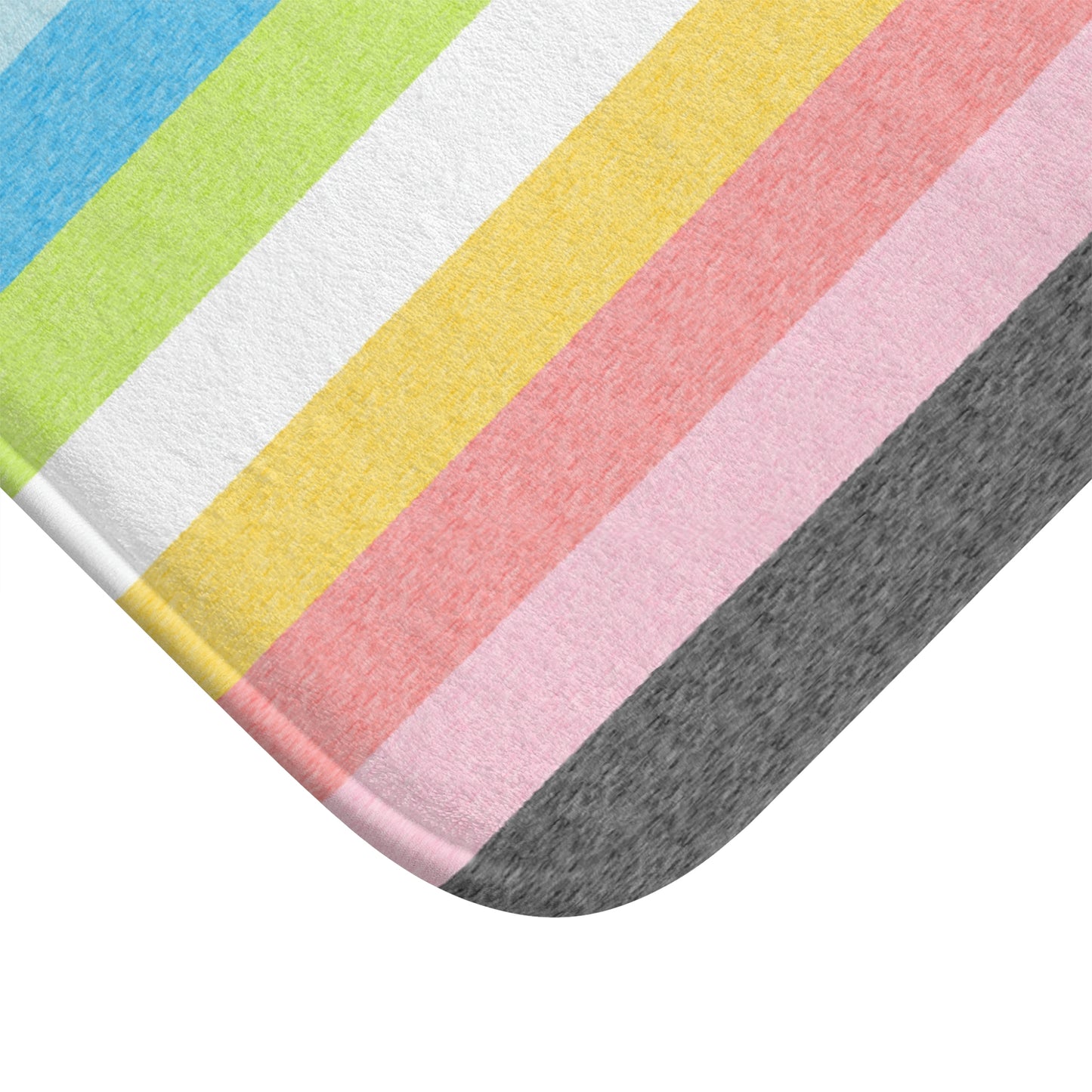 Queer Flag Bath Mat, pencil crayon colours