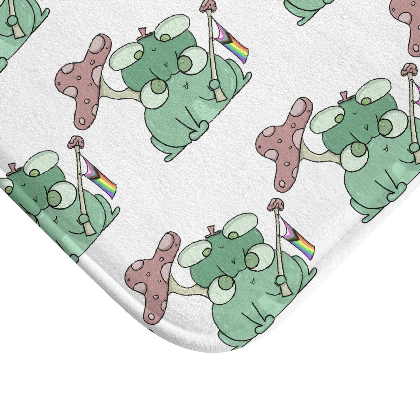 Pride Flag Frogs Bathmat