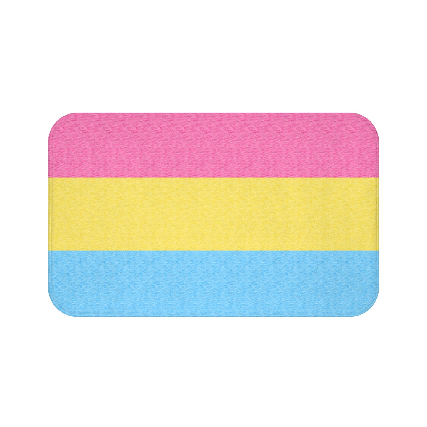 Pansexual Flag Bath Mat, pencil crayon colours