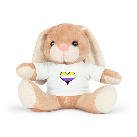 Plush Toys with Non-Binary Flag T-Shirt