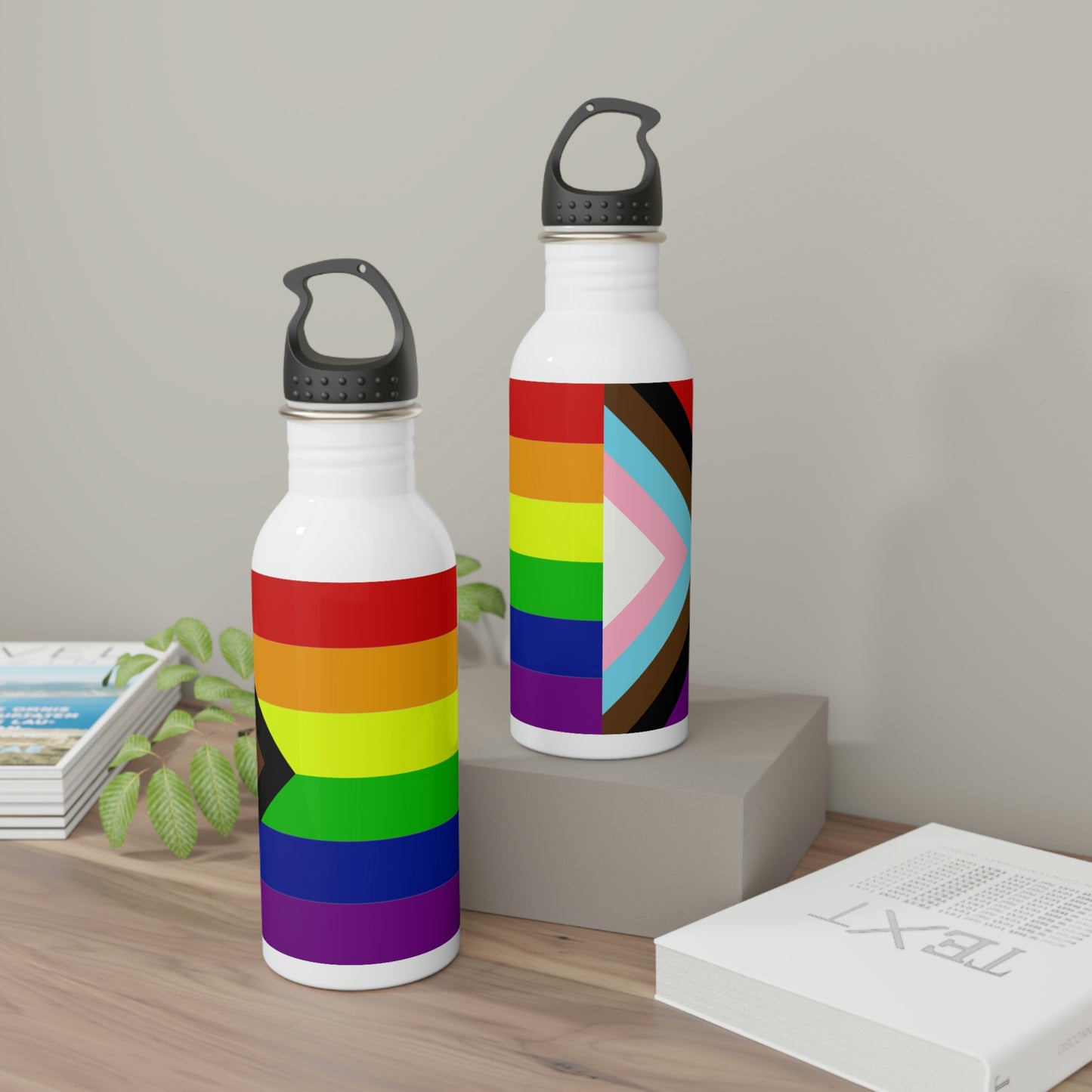 Progress Pride Flag Stainless Steel Water Bottle