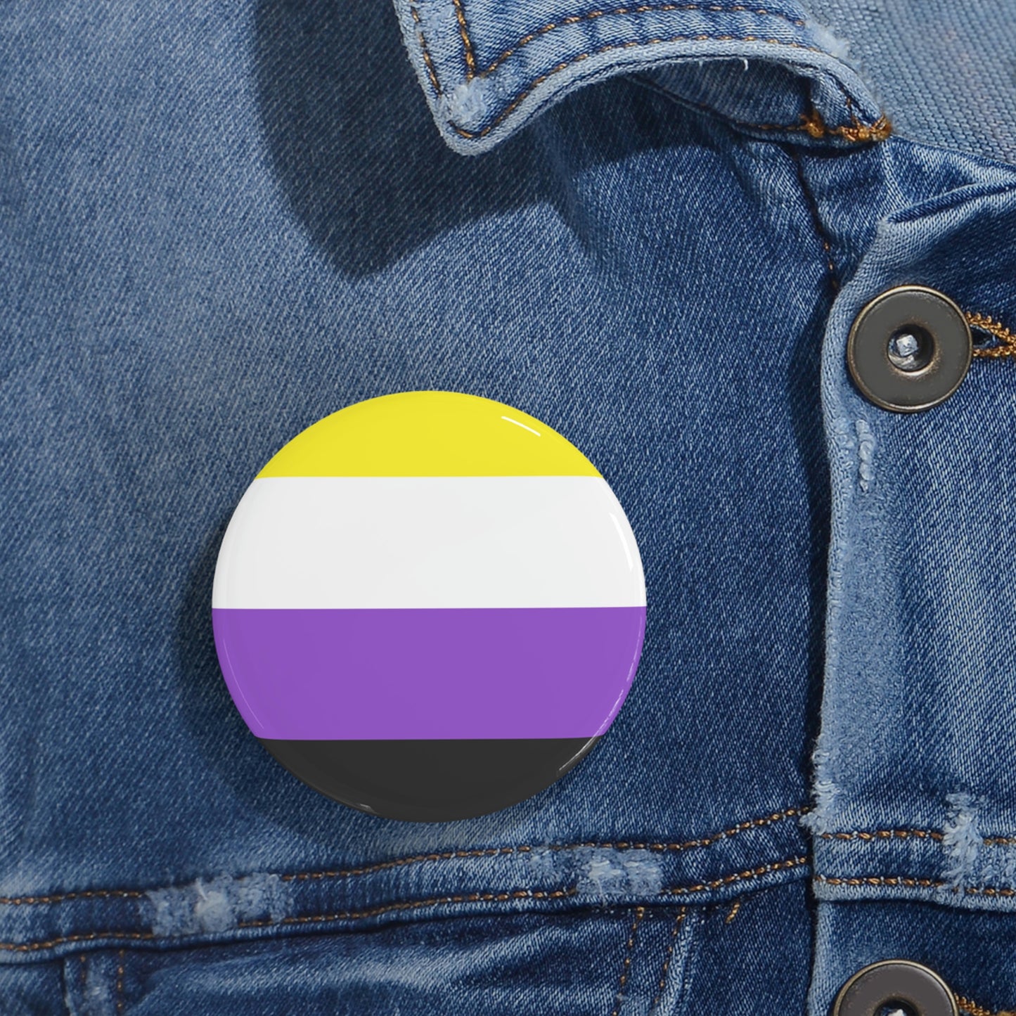 Non-Binary Pride Flag Round Pins