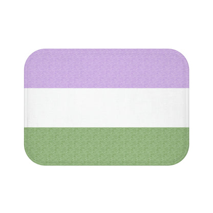 Genderqueer Flag Bath Mat, pencil crayon colours