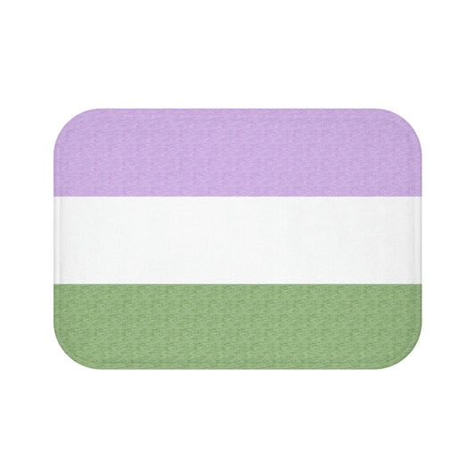 Genderqueer Flag Bath Mat, pencil crayon colours