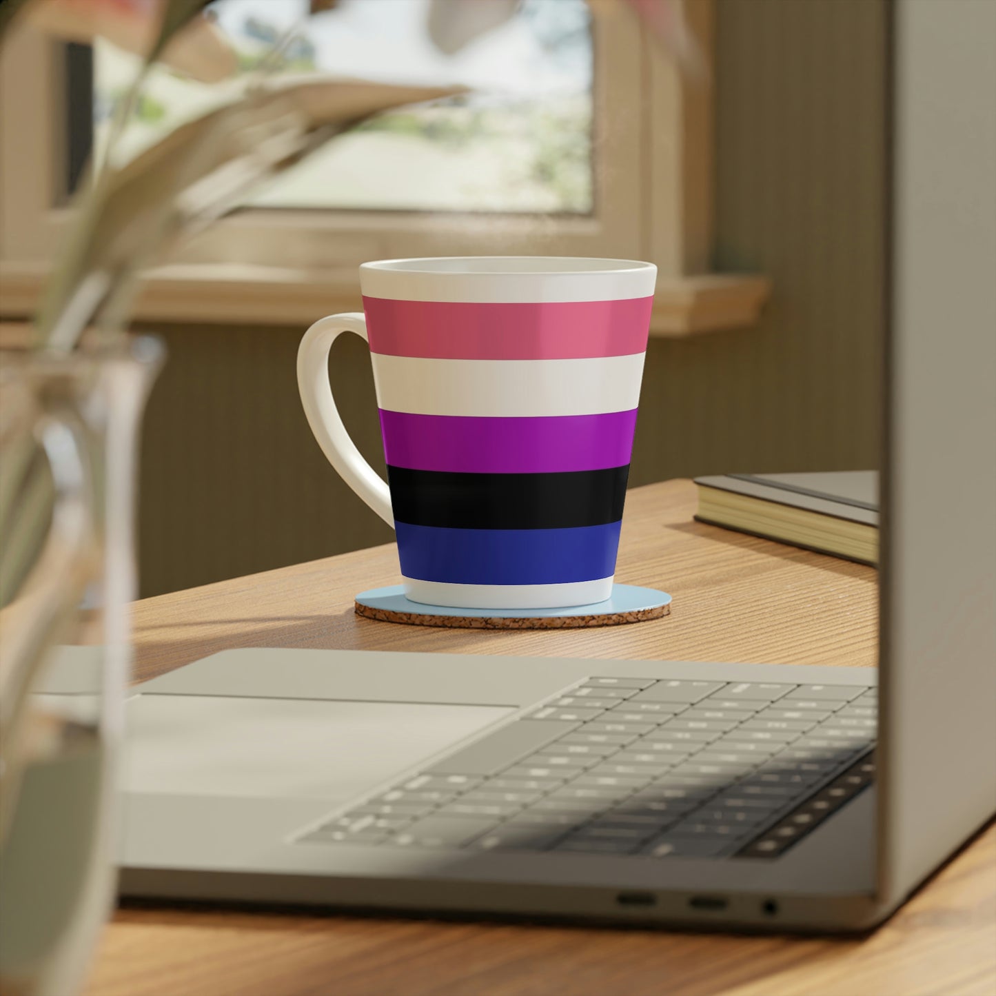 Genderfluid Pride Flag Latte Mug, 12oz