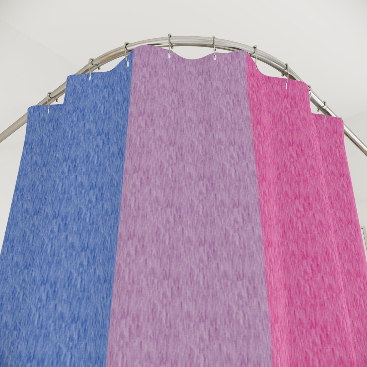 Bisexual Flag Shower Curtain, pencil crayon colours