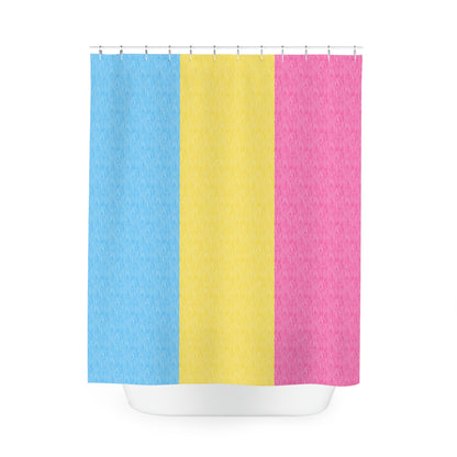 Pansexual Flag Shower Curtain, pencil crayon colours