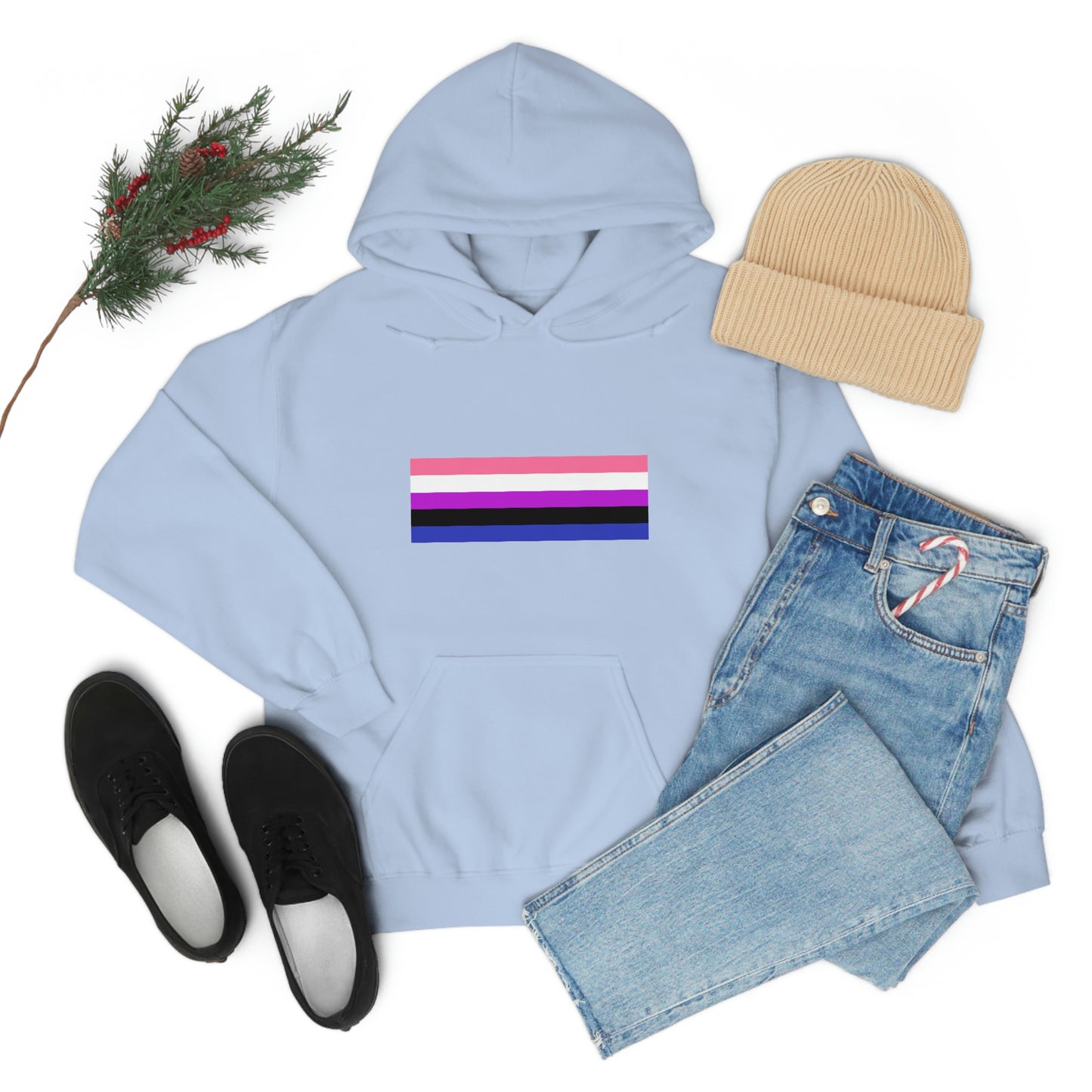 Genderfluid Flag Hooded Sweatshirt