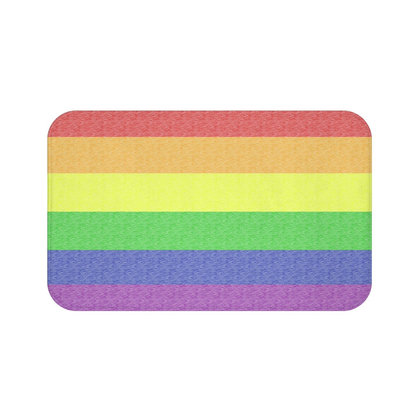 Rainbow Flag Bath Mat, pencil crayon colours