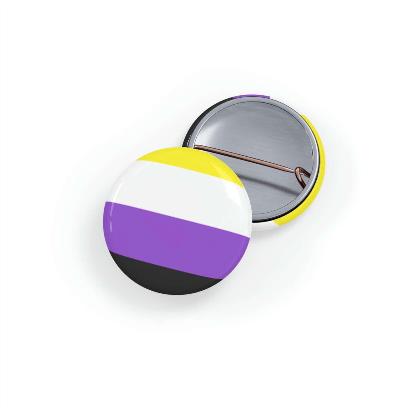 Non-Binary Pride Flag Round Pins