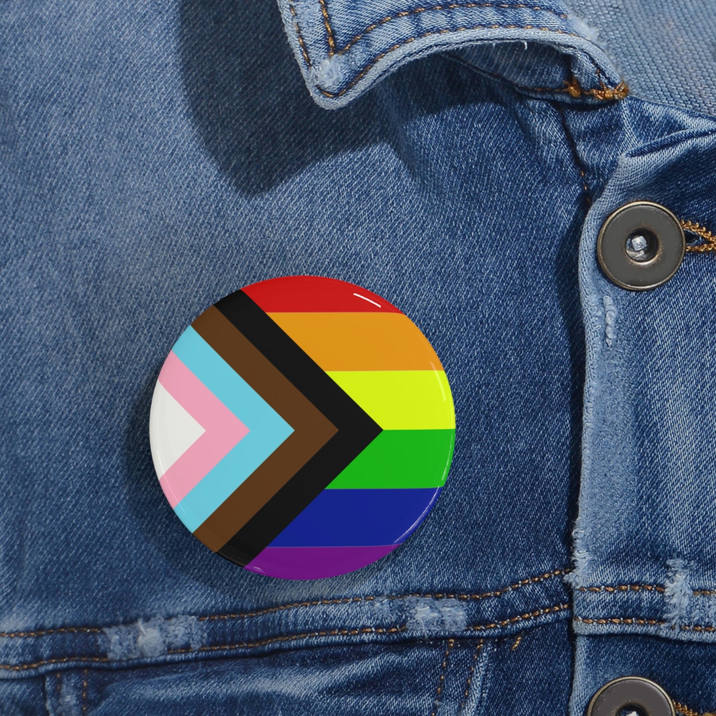 Progress Pride Flag Round Pins