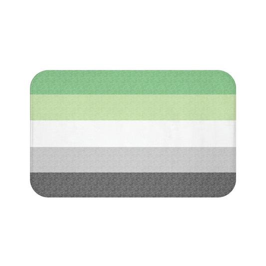 Aromantic Flag Bath Mat, pencil crayon colours