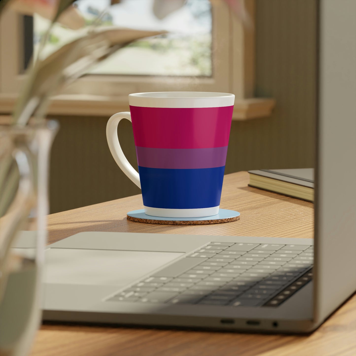 Bisexual Pride Flag Latte Mug, 12oz