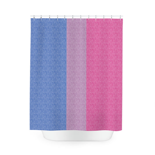 Bisexual Flag Shower Curtain, pencil crayon colours