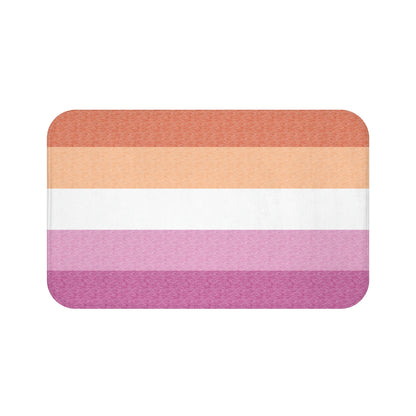 Lesbian Flag Bath Mat, pencil crayon colours