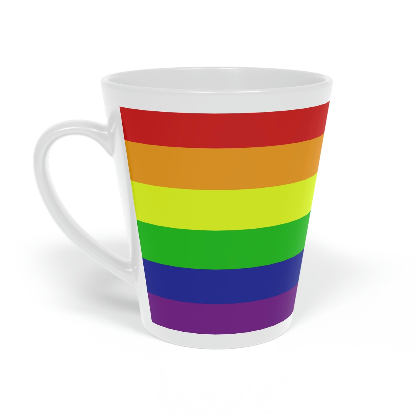 Rainbow Pride Flag Latte Mug, 12oz