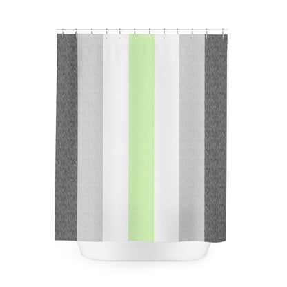 Agender Flag Shower Curtain, pencil crayon colours