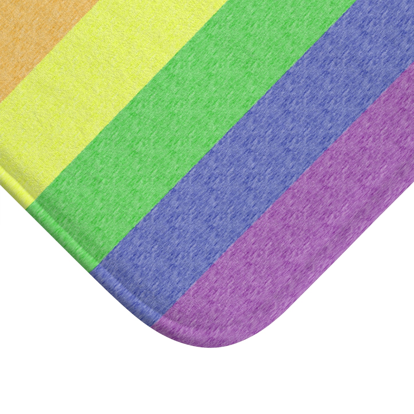 Rainbow Flag Bath Mat, pencil crayon colours