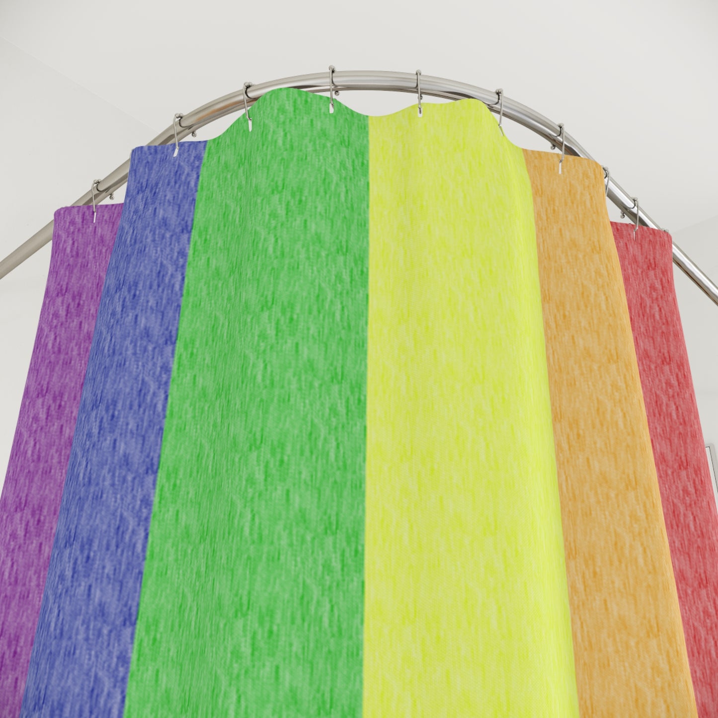 Rainbow Pride Flag Shower Curtain, pencil crayon colours