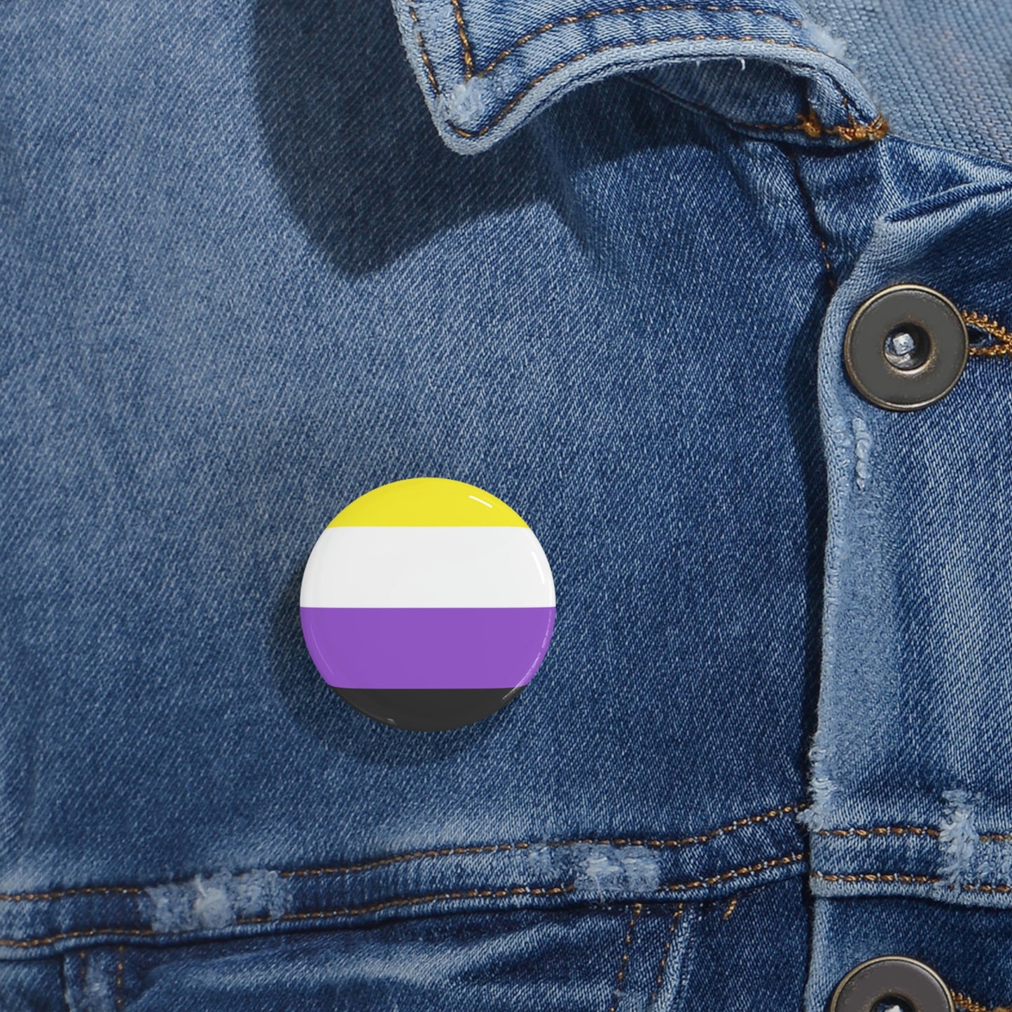 Non-Binary Pride Flag Round Pins