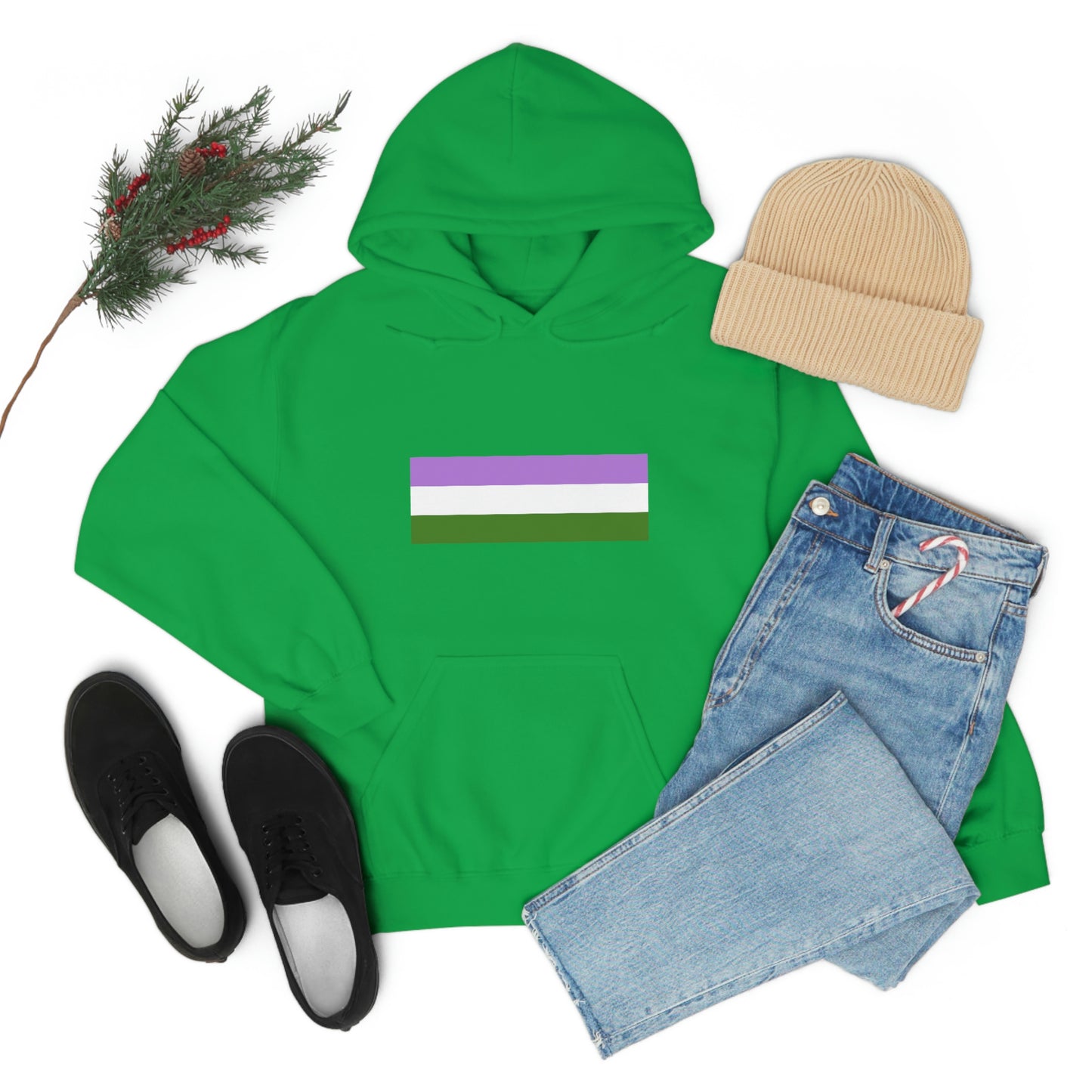 Genderqueer Flag Hooded Sweatshirt