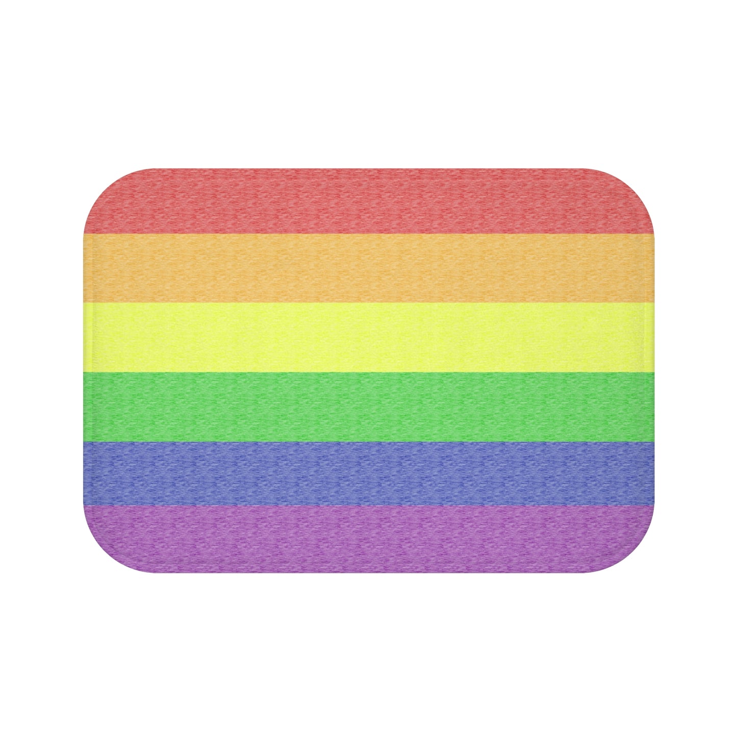 Rainbow Flag Bath Mat, pencil crayon colours