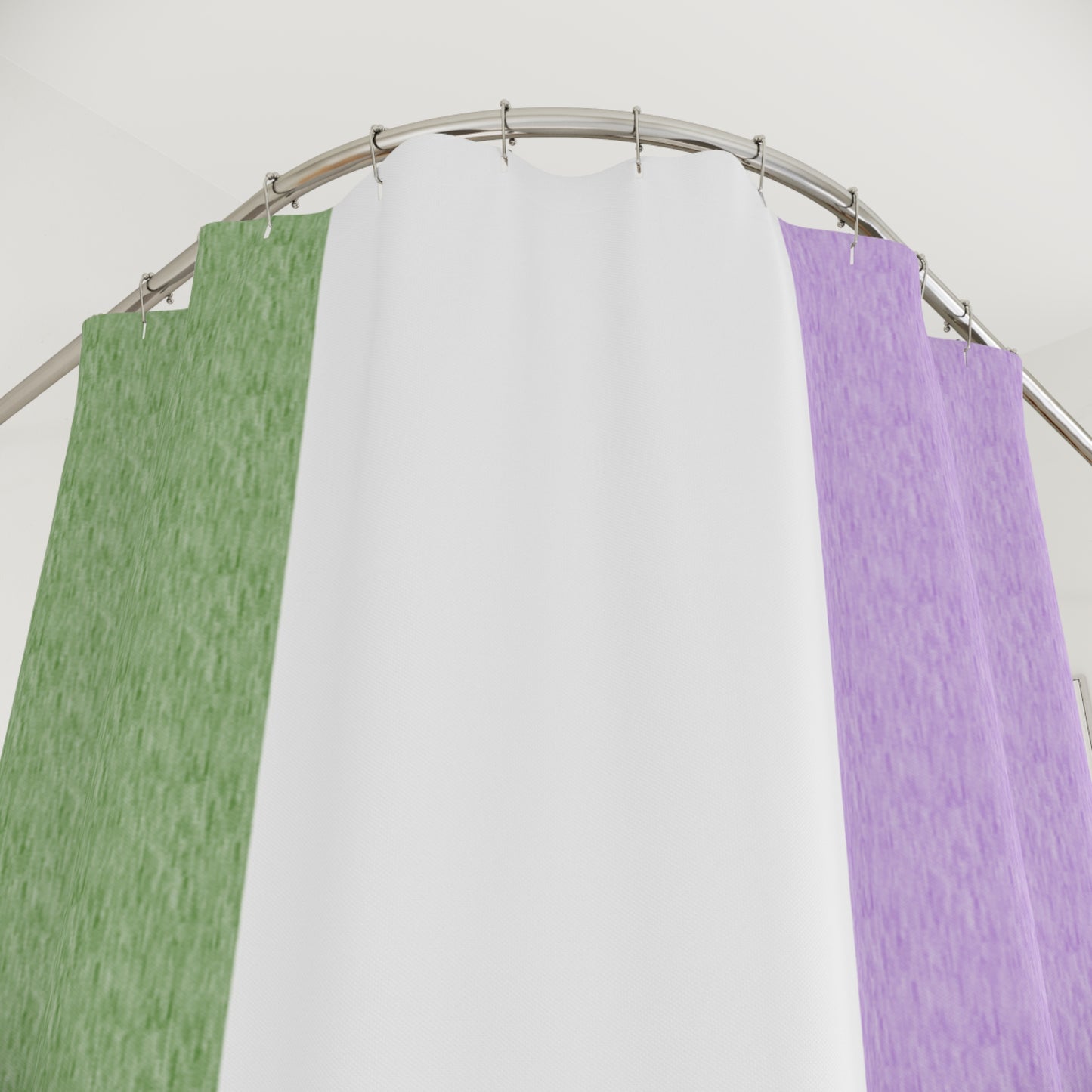 Genderqueer Flag Shower Curtain, pencil crayon colours