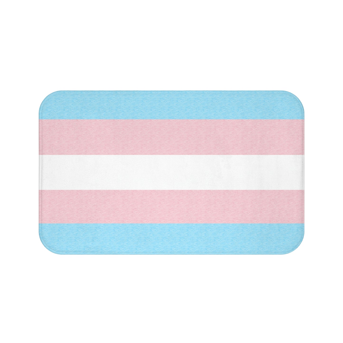 Transgender Flag Bath Mat, pencil crayon colours